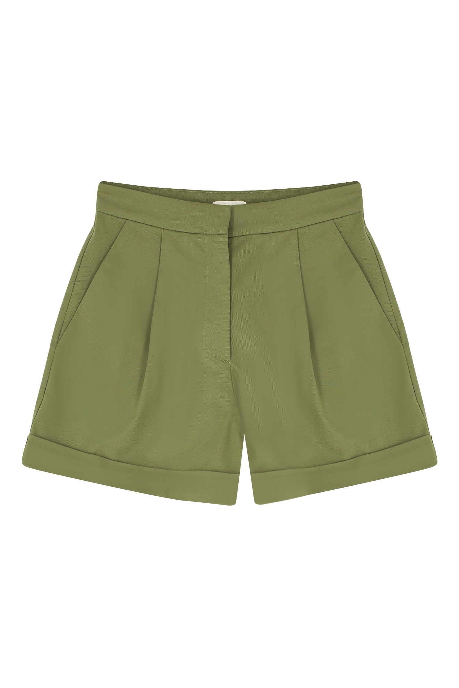 Khaki High-Rise Shorts