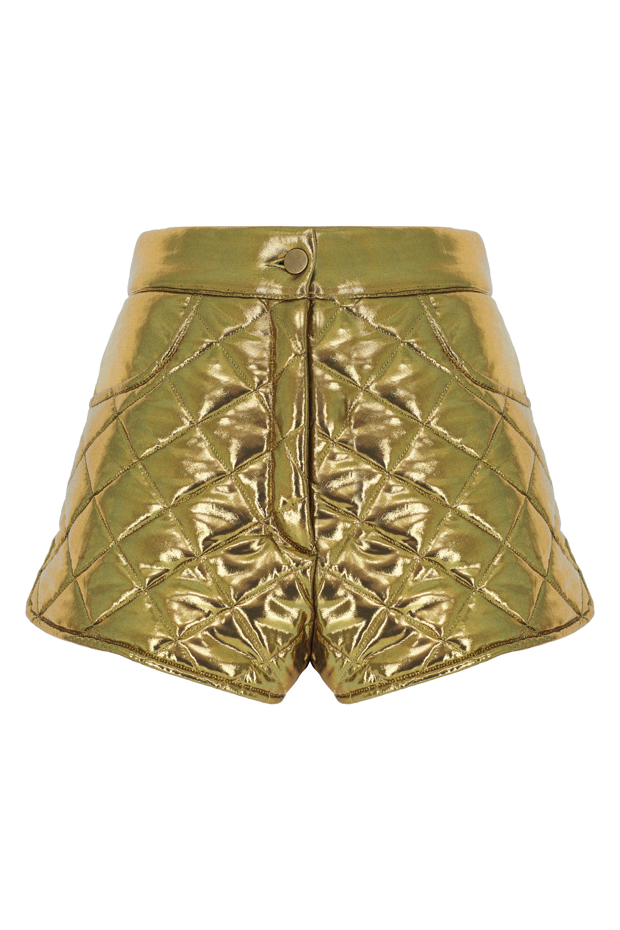 Gold Quilted Shorts